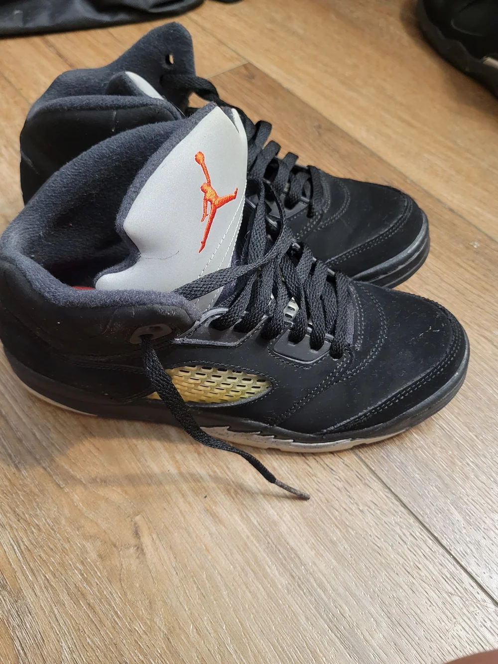 Jordan s Black/Gray High-Top Sneakers with Red Jumpman